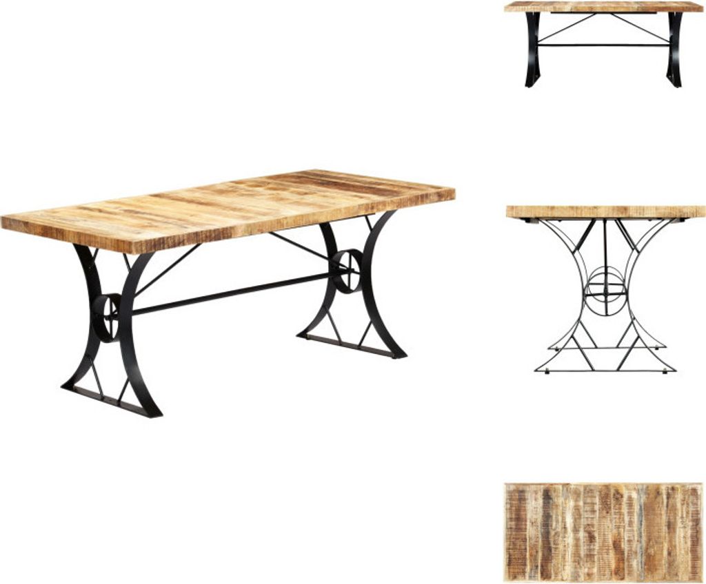vidaXL Esstisch 180×90×76 cm Mango Massivholz - Esstische