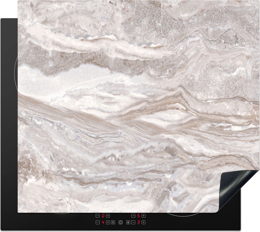 KitchenYeah Herdabdeckplatte Marmor - Steine - Rosa - Textur , 59x51cm, Küche Deko, Glaskeramikfeld Herdabdeckung, Abdeckplatte fùr Kochfeld