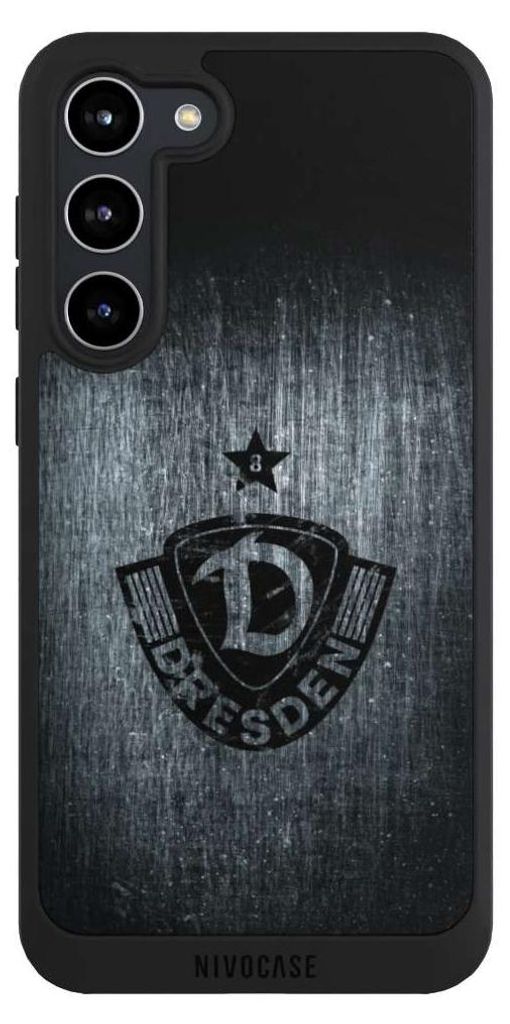 NIVOCASE Handyhülle für Samsung Galaxy S23+ Hülle NIVOpure Case Schwarz Offizielles Lizenzprodukt SG Dynamo Dresden Vintage