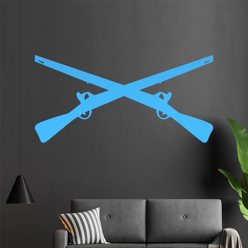 Gekreuzte Gewehre Wandtattoo in 6 Größen - Wandaufkleber Wall Sticker - Dekoration, Küche, Wohnzimmer, Schlafzimmer, Badezimmer