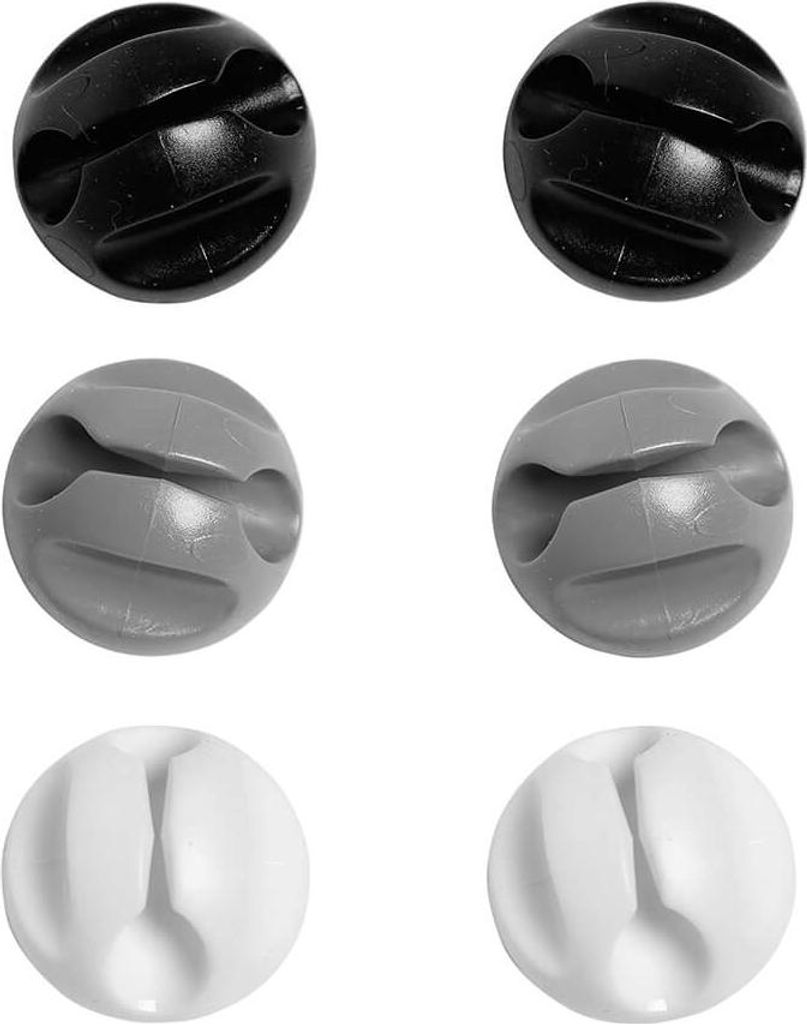 D-LINE Kabelklemmen 2x Schwarz, 2x Grau, 2x Weiß