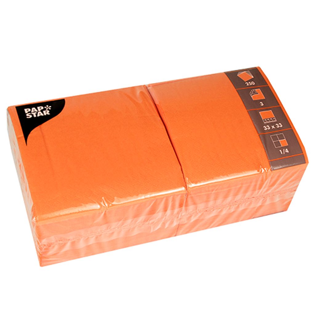 Papstar 81658, Oranžová, Hodvábny papier, Jednofarebné, Obrázok produktu 