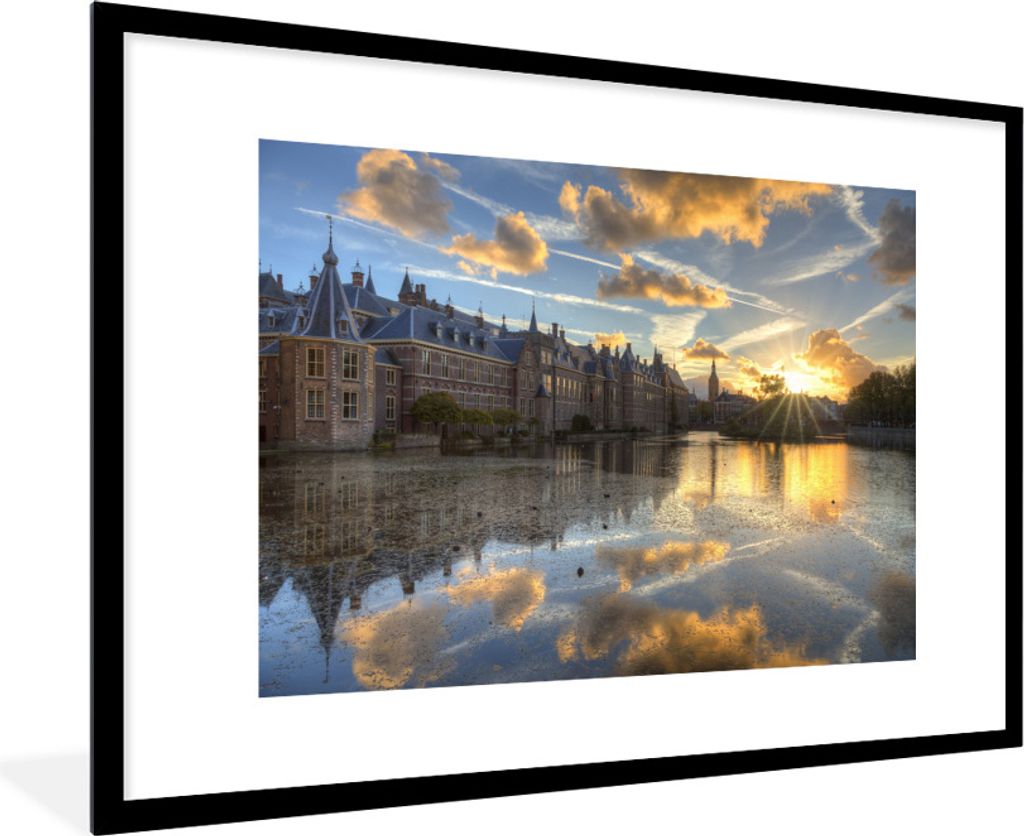 MuchoWow Gerahmtes Poster Den Haag - Torentje - Sonne 90x60 cm - Poster mit Schwarzem Bilderrahmen Wandposter Rahmen Foto Bilder - Wanddekoration...