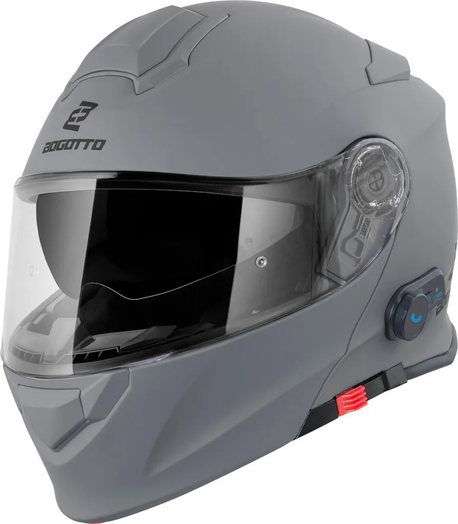 Bogotto H271 BT Bluetooth : Casque Gris Mat avec Visière et Intercom - 3