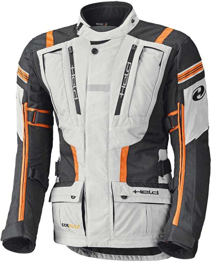Held Hakuna II wasserdichte Motorrad Textiljacke, grau/orange, S