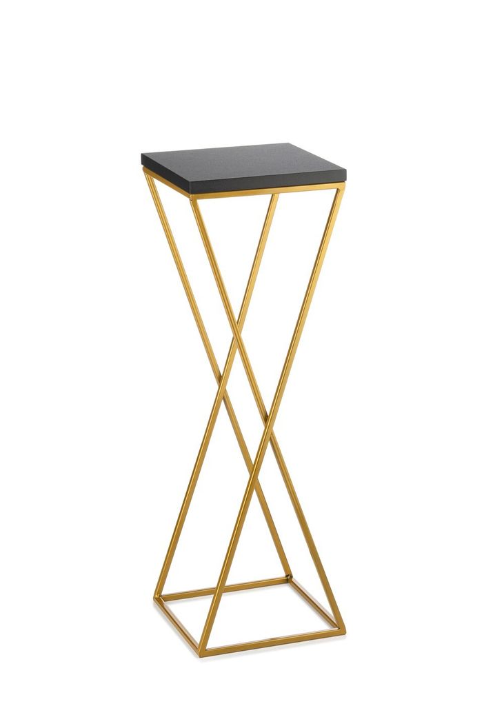 HowHomely Modern Pflanzenständer, Blumenhocker aus Metall Gold 70 cm Höhe - Blumenständer für das Haus