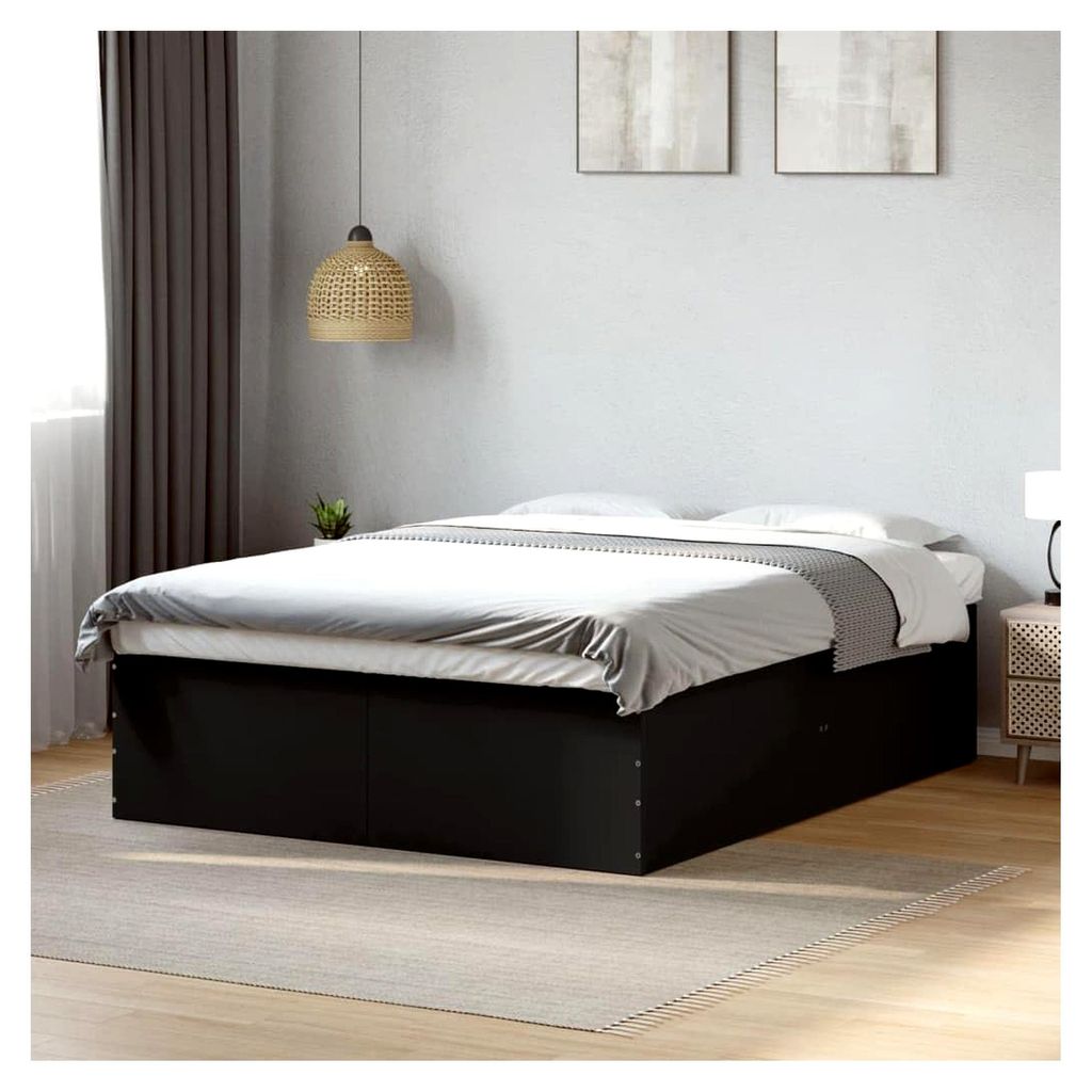 Bettgestell ohne Matratze, schwarz, 160 x 200 cm
