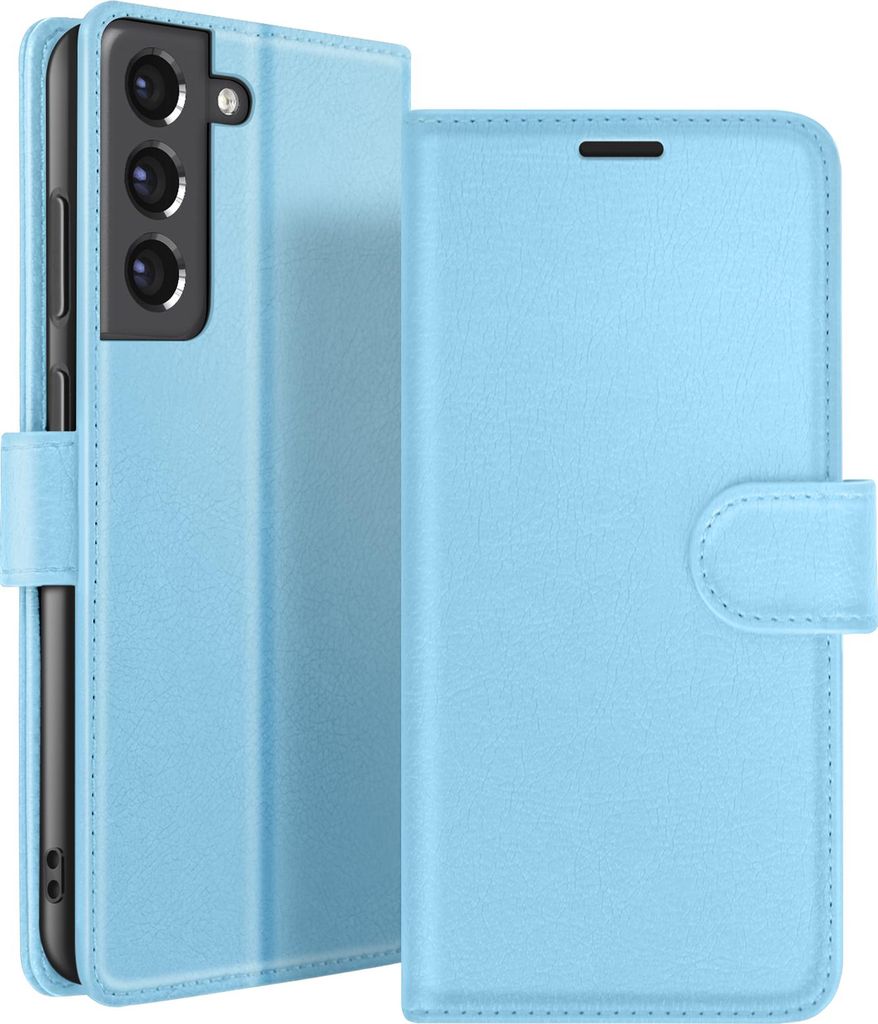 Zanaé, Portemonnaie Etui Galaxy S21 FE 5G Mit Magnetverschluss Kartenfach, Hellblau