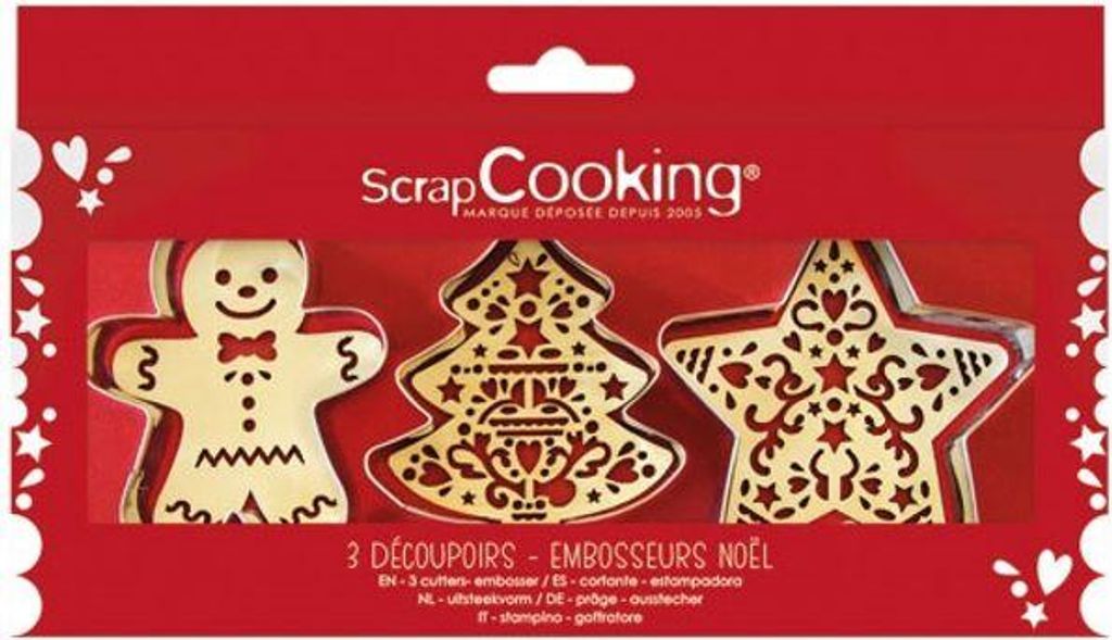 3-teiliges Set Schneide- und Prägestifte aus Holz – Weihnachten – Scrapcooking