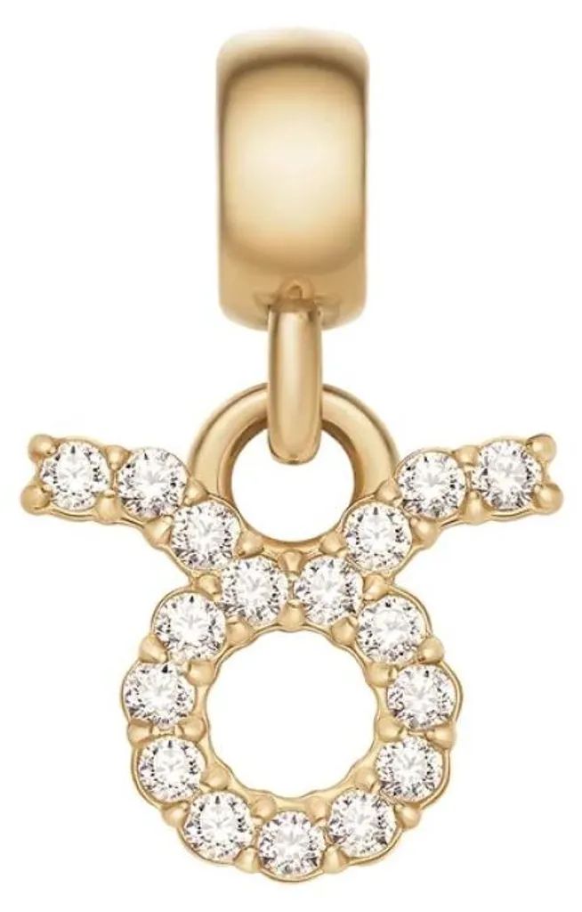 Pendentif Taureau DW00400756 orné de cristaux précieux et plaqué or 18k