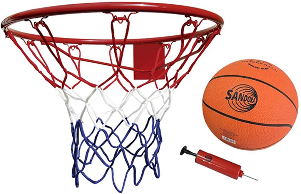 Sandora 38010 Basketballkorb Set Korb 45 cm mit Ball und Produktbild 
