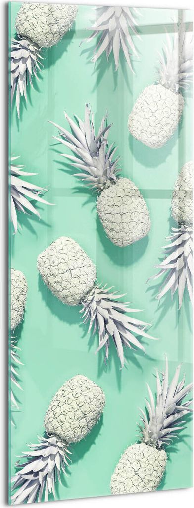 Designer Glasbild - Wandbild - Glas Bild - 50x125 cm - Bemalte Ananas