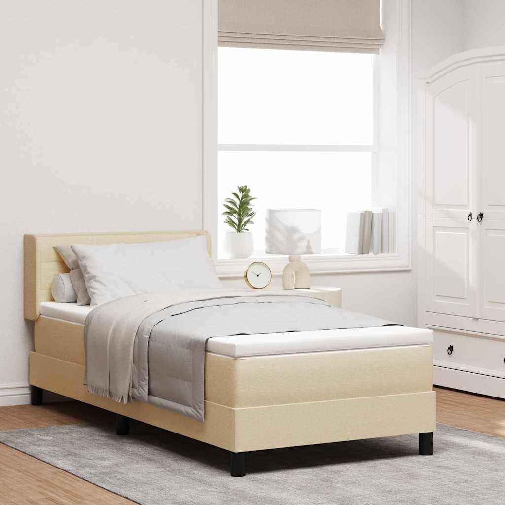 Möbel Boxspringbett mit Matratze mit Matratze Creme 90 x 200 cm - Klassische Betten 3341025