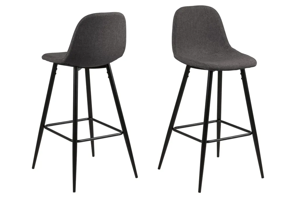 Tabouret de bar gris Willy stable et confortable pour dos sensibles