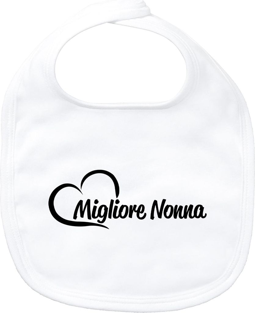 Huuraa Baby Lätzchen Migliore Nonna Cuore White Klettverschluss Baumwolle Latz Geschenkidee