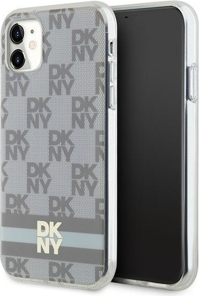 DKNY DKHMN61HCPTSE iPhone 11 / Xr 6.1" beige hardcase IML Checkered Mono Pattern & Printed Stripes MagSafe Schutzhülle