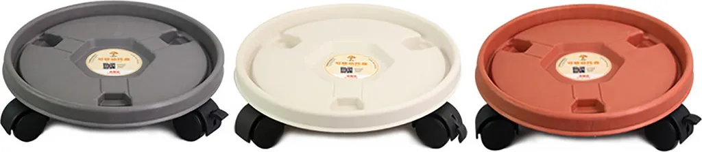 Support de Pot Mobile Rond avec Roue Universelle pour Vase Épais