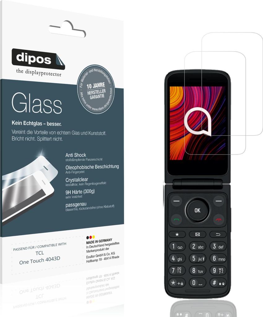 2x Protection ecrán pour TCL One Touch 4043D Verre souple Image du produit 