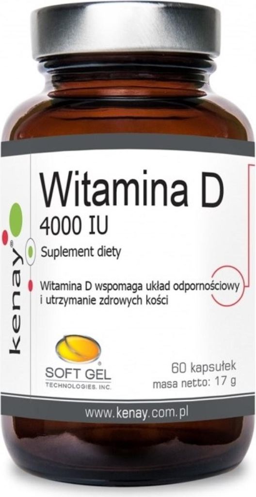 Suplementy diety Kenay Witamina D3 4000 Iu (60 kaps.) 6577 Zdjęcie produktu 