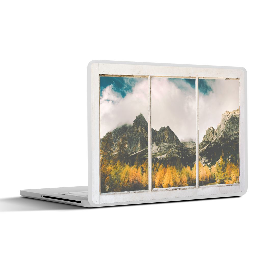 MuchoWow Laptop Aufkleber Sticker Cover Aussicht - Baum - Berg 31x22.5 cm - Laptop-Deko