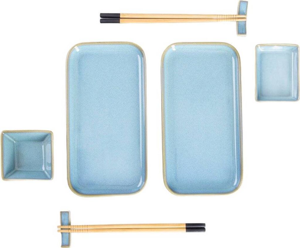 HOMLA OKINAWA Sushi-Set für 2 Personen türkis 7-tlg. Produktbild 