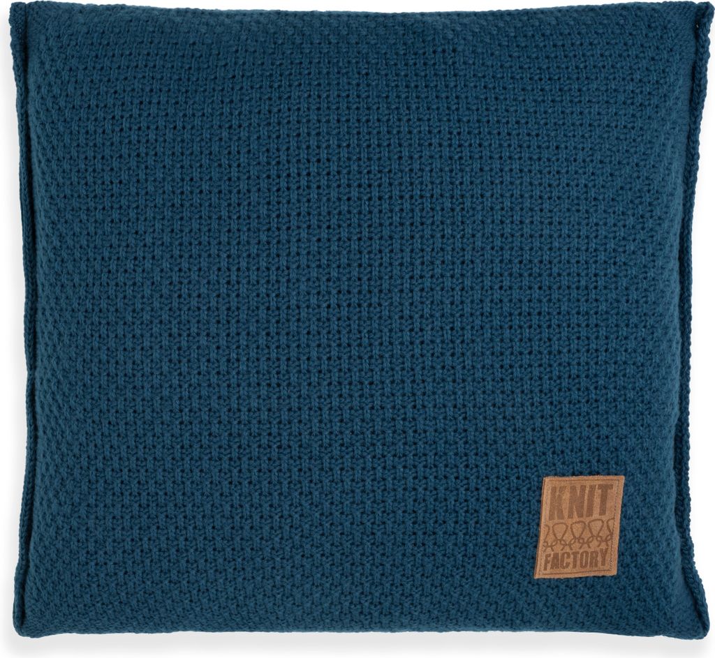 Knit Factory Jesse Kissen - Petrol - 50x50 cm Produktbild 