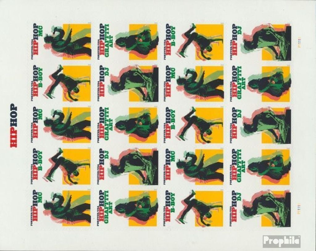 Briefmarken USA 2020 Mi 5718-5721 Folienblatt (kompl.Ausg.) postfrisch Kulturbewegung Hip Hop