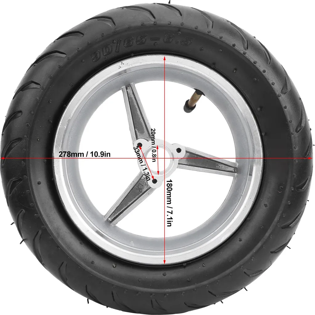 Pneu et Jante Avant de 6.5 Pouces pour Pocket Bike et Mini Cross 49cc
