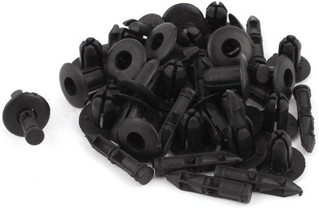 Schwarze 7mm Kunststoff-Panel-Clips, 25 Stück, Nagelbefestigung