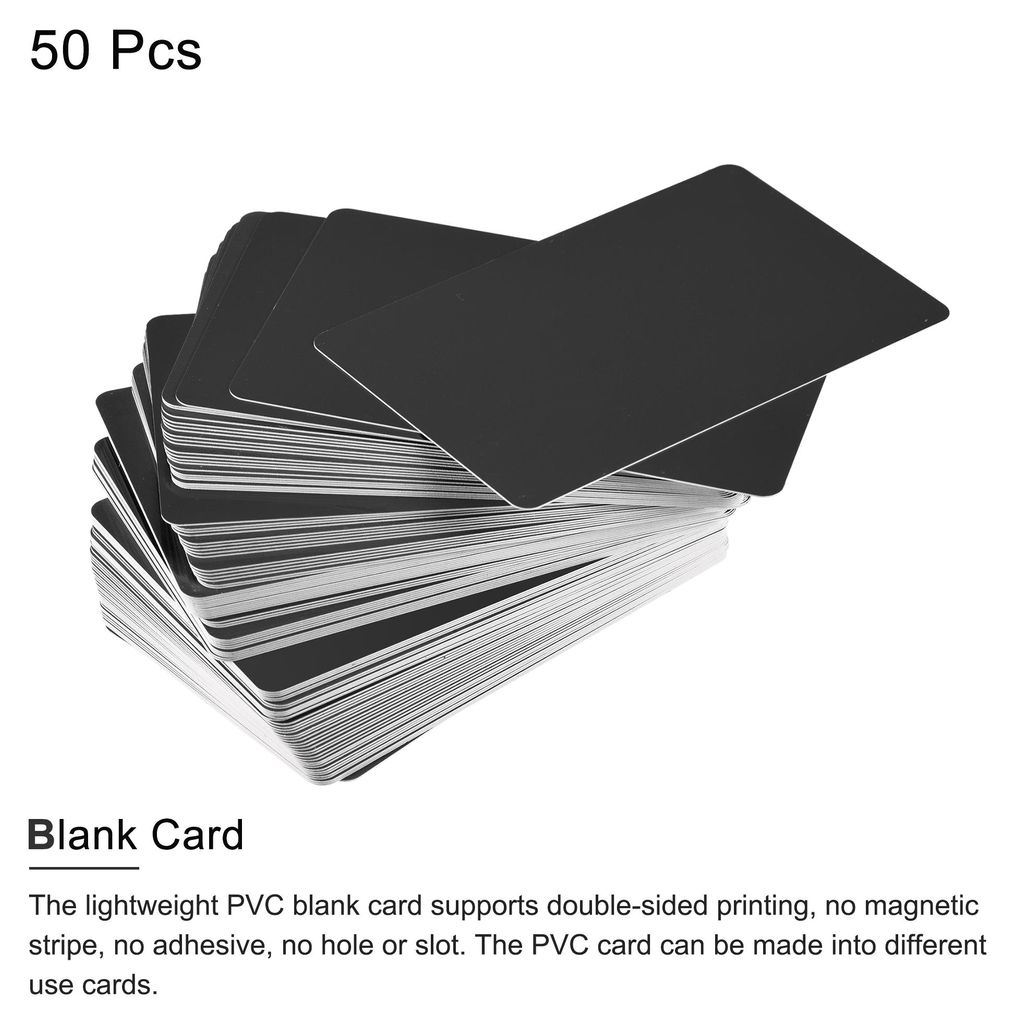50 Stš¹ck Leere PVC Karten Schwarz Plastikkarte 14mil fš¹r Ausweisdrucker, Grafische Qualit?t