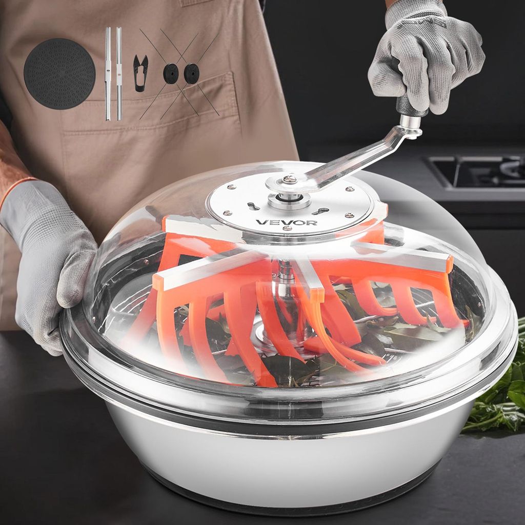 VEVOR Erntemaschine Bowl, 42cm manuell, Bud Trimmer mit Edelstahlklingen, Nass- & Trocken-Hydrokultur-Schneidemaschine, gedrehter Schleuderschnitt ...