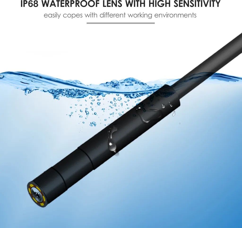 Endoscope industriel 1080P Borescope IP68 avec écran IPS 2,8 pouces