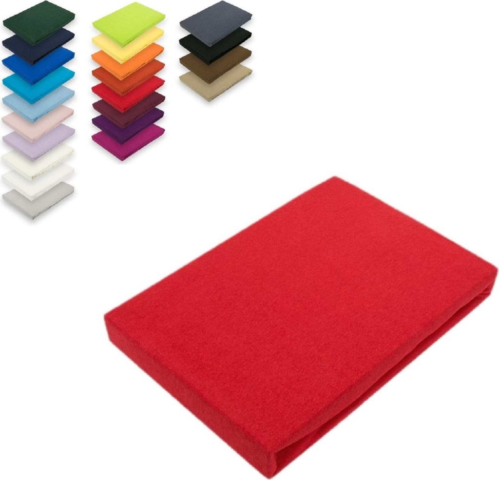 Microfaser Spannbettlaken Rundumgummizug 180 - 200 x 200 cm + 28 cm Rot