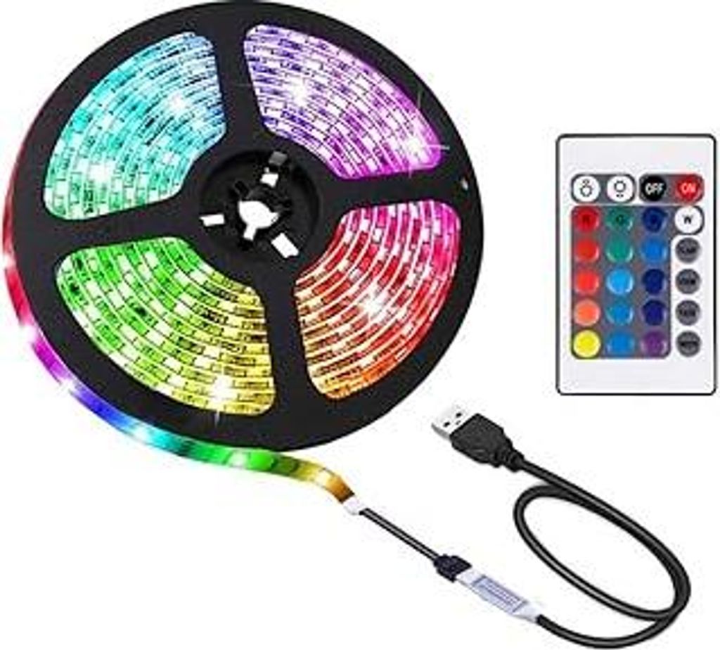 ACONDE 1M LED Streifen, USB LED Streifen Lichter mit 24 Tasten Fernbedienung, TV Hintergrundbeleuchtung