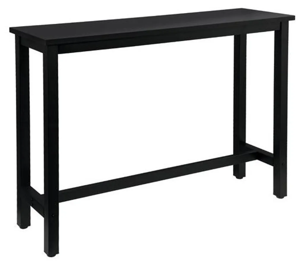 Table de bistrot 140x40x100 cm noire résistante intérieur et extérieur
