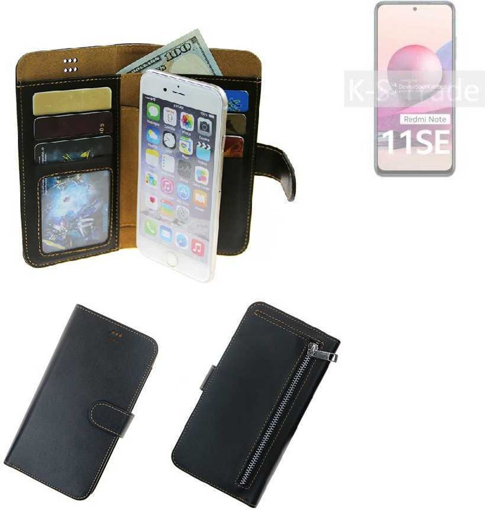 K-S-Trade Schutz Hülle kompatibel mit Xiaomi Redmi Note 11SE India Klapphülle Case Phone cover Slim Handytasche Handy Hülle schwarz aus Kunstleder