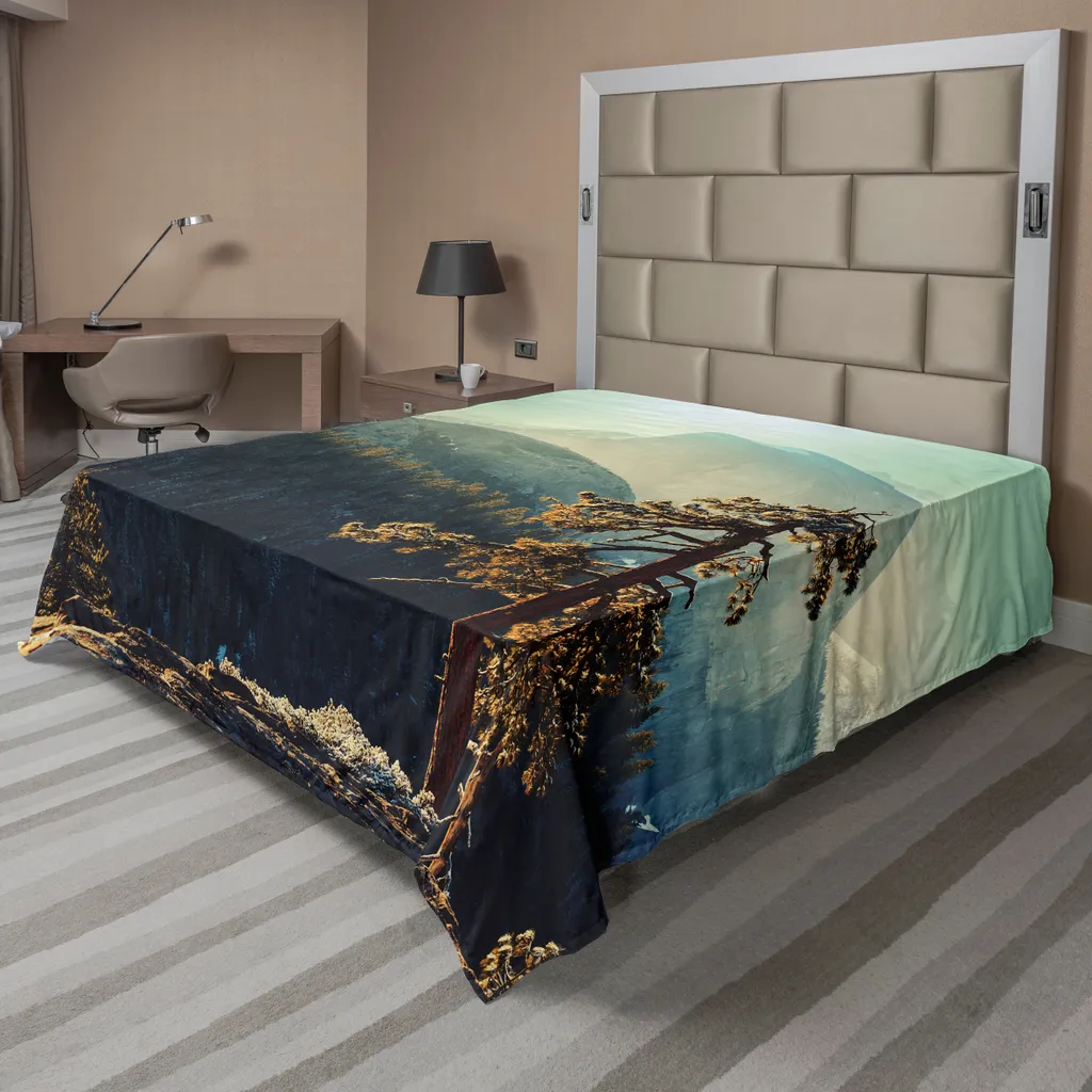 Drap de Lit Ambiance Montagne Yosemite 260 cm x 228 cm pour Décor de Chambre
