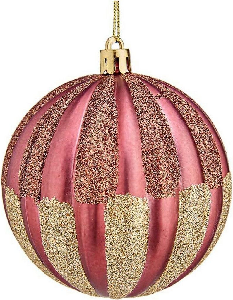 Weihnachtsbaumkugel Krist+ 00862 Rosa PVC Kunststoff Ø 8 cm 6 Stück