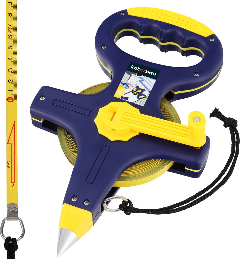 KOTARBAU Rollmaßband Rollmeter 50 m Maßband Bandmaß aus Stahl Dunkelblau