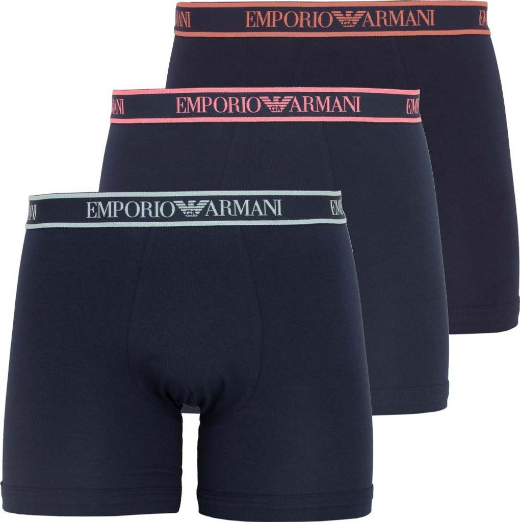 Emporio Armani Herren Boxershorts 3er Pack etwas länger am Bein Core Logoband AF20669 EM000261 XXL 3-Boxer/Armani-Blue-MB139