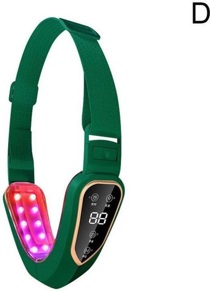 Zelený masážní přístroj na obličej LED fotonová terapie Obrázek produktu 