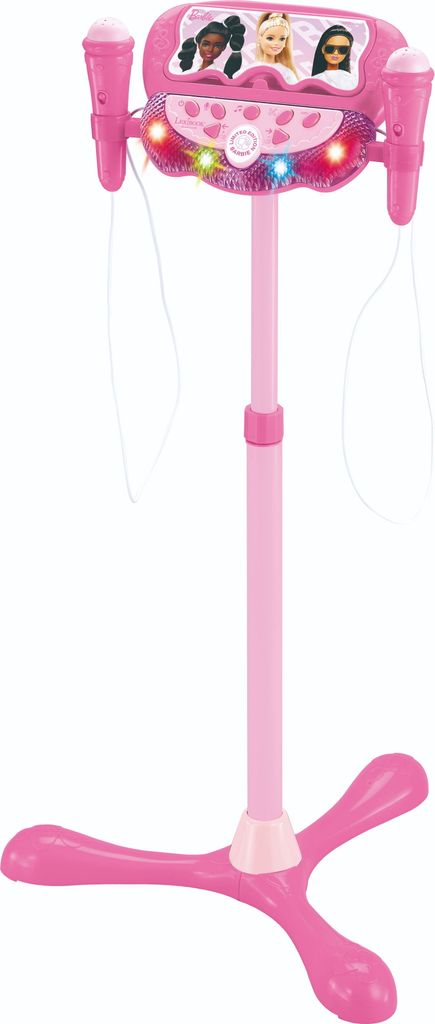 Lexibook Barbie verstellbarer Ständer mit 2 Mikrofonen mit Stimmeffekten, Beleuchtung, Lautsprecher mit Aux-i
