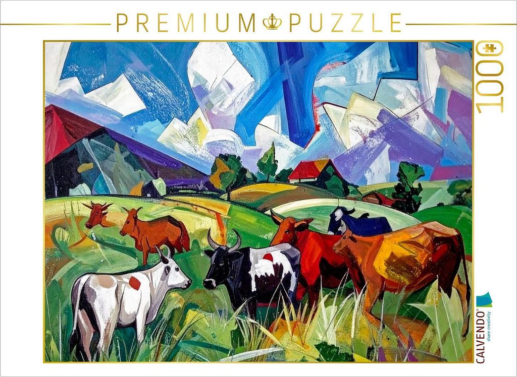 CALVENDO Puzzle Rinder auf der Weide | 1000 Teile Lege-Größe 64x48cm Foto-Puzzle für glückliche Stunden