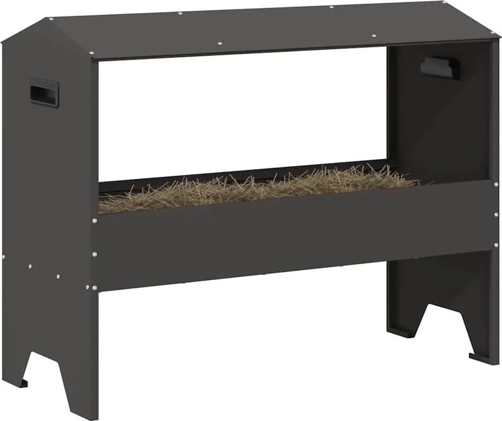 Mangeoire anti-gaspillage pour animaux de ferme 79 cm - Métal Noir