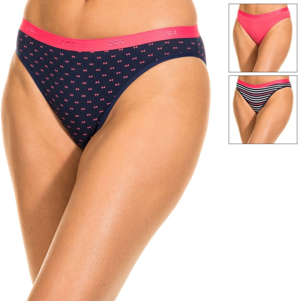 DIM 3er-Pack Slips aus Stretch-Baumwolle D4C17 für Damen