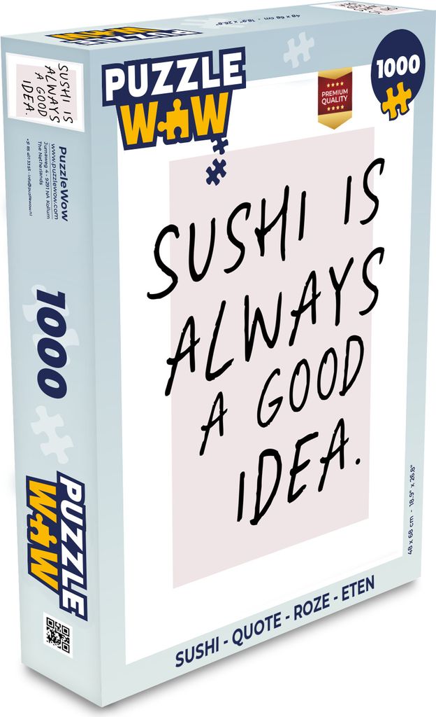 MuchoWow Puzzle 1000 Teile Zitate - Sprichwörter - Sushi ist immer eine gute Idee - Essen - Spielzeug - Alt und Jung - Spiele - Puzzeln