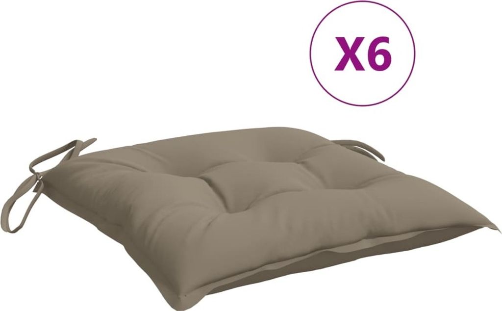 vidaXL Palettenkissen 6 Stk. Taupe 50x50x7 cm Oxford-Gewebe