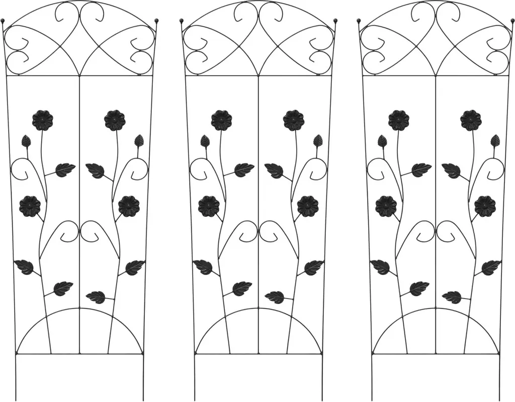 Bordure de jardin en acier noir 110cm - Clôture décorative vidaXL 3 pcs