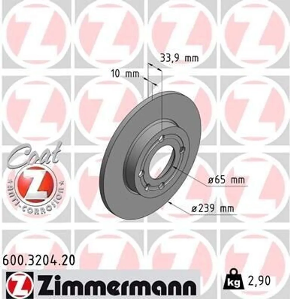 Zimmermann 600.3204.20 Disque de frein haute performance Polo 6N