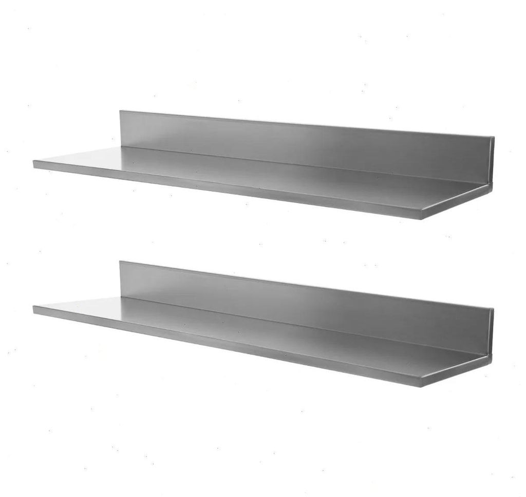 Gewürzregal Wandmontage 2er-Set - Küchenregal Organizer - Edelstahl - Platzsparend für Schrank und Gewerbeküche - 76,2x21,8x8,5 cm - Silber